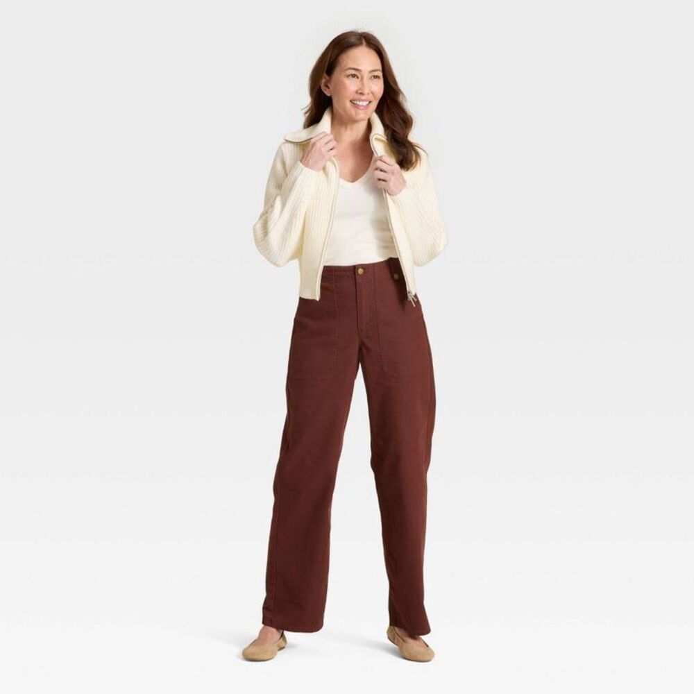 Women's Full Zip Cardigan - Universal Thread Cream M - Picture 3 of 3